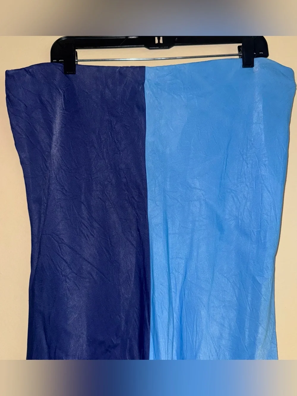 Anthropologie Blue Two Tone Color-block Tilda Maxi Slip Skirt Size XL